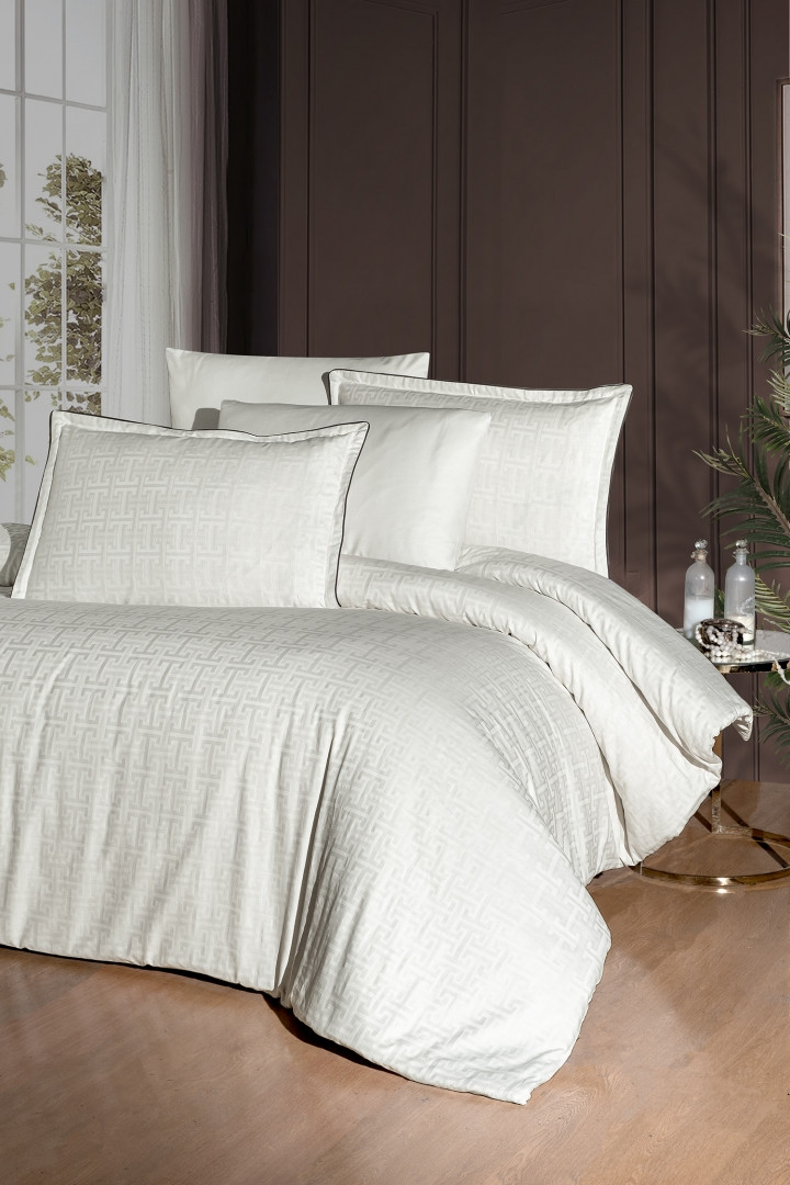 Сімейна Постільна Білизна La Romano Premium Satin 300TC Rodel Cream 160х220см (2 шт), фото 1