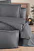 Сімейна Постільна Білизна La Romano Premium Satin 300TC Lucca Grey 160х220см (2 шт), фото 2