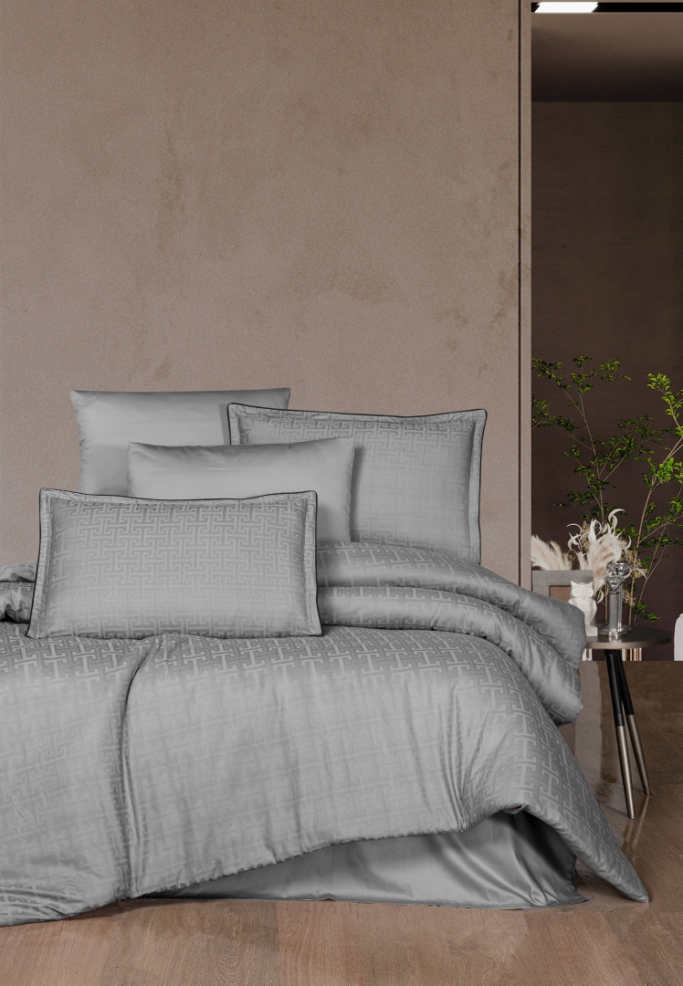 Турецька Постільна Білизна La Roman Premium Satin 300TC Rodel Ash 200х220см, фото 1