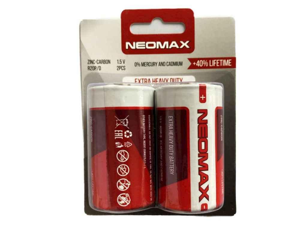 Батарейка R20 2шт R20P сольова у блістері ТМ Neomax