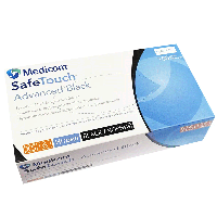 Перчатки нитрил неопудренные нестерильные Medicom SafeTouch Advanced Black 100 шт, XS