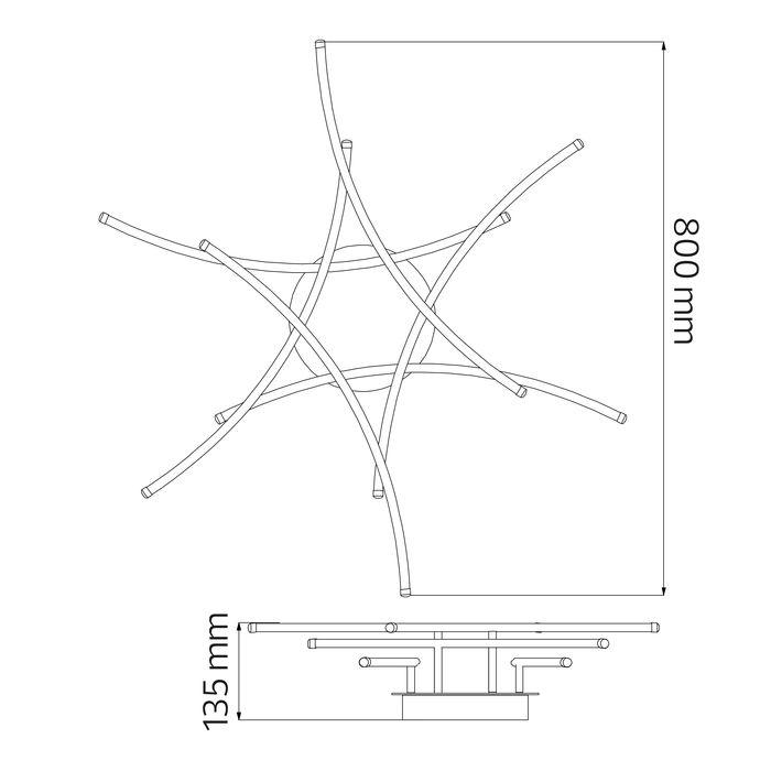 Світлодіодна люстра AMOR 50W 4000K хром HOROZ ELECTRIC 019-056-0050-010, фото 1