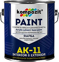 Краска для бетонных полов АК-11 10 кг. Матовый (Цвет: Белый)