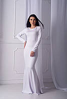 Платье-рыбка, женское нарядное длинное 38 Белое