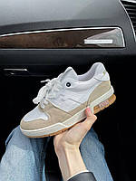 Женские кроссовки Fendi Sneakers Beige (белые с бежевым) классные красивые молодежные спортивные кроссы Os0066
