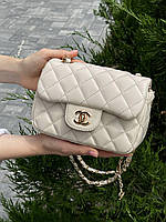 Женская сумка клатч Chanel Mini Bag Beige (бежевая) torba0197 стильная сумочка на декоративной цепочке тренд