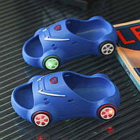Шлепки с подсветкой Машинка детские 20,5 см Синий