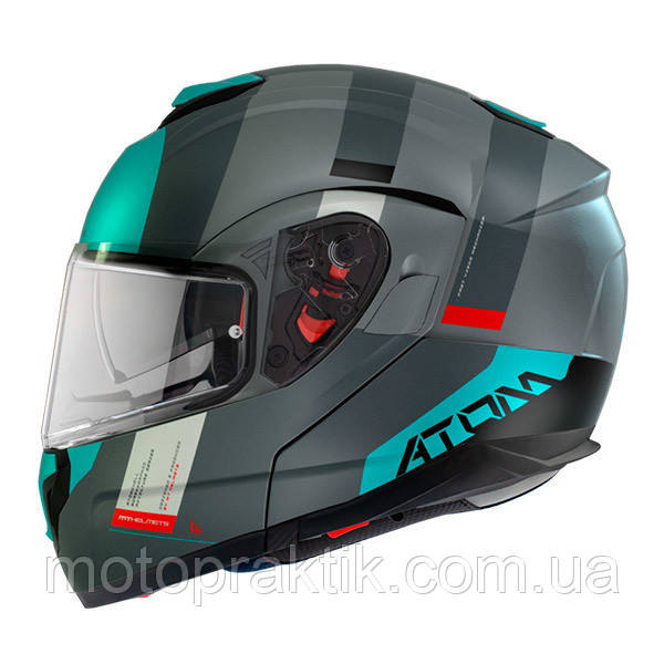 MT Atom SV Gorex C2 Matt Titanium, XS Мотошолом модуляр з окулярами