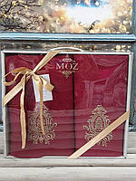 Набор махровых полотенец 50*90 и 70*140 TM Moz Home Турция цвет красный