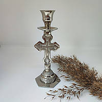 Подсвечник крест малый на одну свечу, высота 13см (Греция)