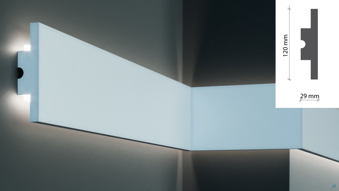 Молдинг TesoriKD 502 (1.15 м), Світлодіодні системи непрямого освітлення з пінополістиролу.