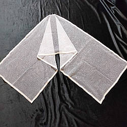 Шарф ажурний до церкви, вінчальна хустка, косинка церковна з розшитим мереживом.