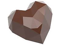 Форма для шоколада поликарбонатная "бриллиантовое сердце" 34х33х20 мм 21 шт./13 г
