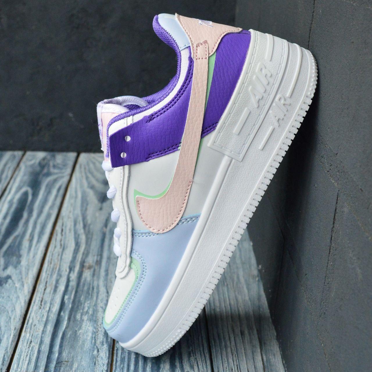 Женские летние кроссовки Nike Air Jordan Shadow белые с фиолетовым - фото 5 - id-p1897583995