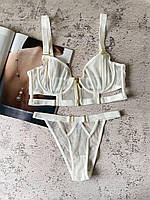 85С Белое женское сексуальное нижнее белье на 3 размер груди бюстгальтер трусики