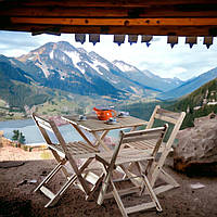 Стол + стулья складной набор для кофейни, балкона, пикника и дачи. 1 стол и 3 стульчика.