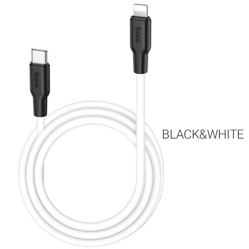 Кабель Hoco X21 Plus Silicone PD 20W, для зарядки та передачі даних Type-C - Lightning, 1м, струм до 3А, фото 1