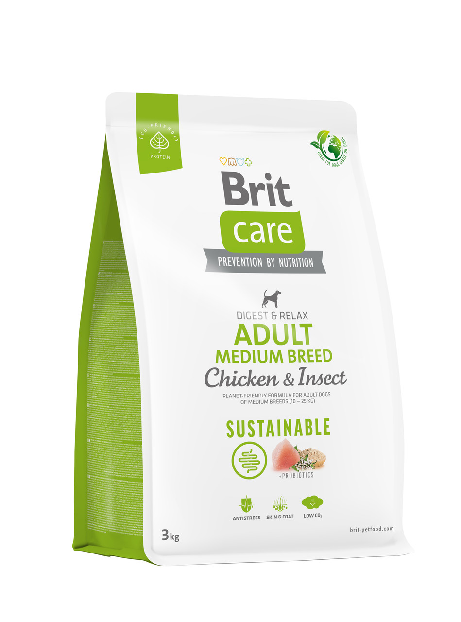 Сухий корм для собак середніх порід Brit Care Dog Sustainable Adult Medium Breed - 3 кг