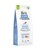 Сухой корм Brit Care Dog Sustainable Adult Large Breed с курицей и насекомыми для собак больших пород 12 кг