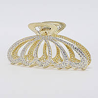 Шпилька Краб для волосся металевий, зі стразами.