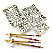 Сервіз для суші Ієрогліфи 28х28,3х3,5 см 2 персони