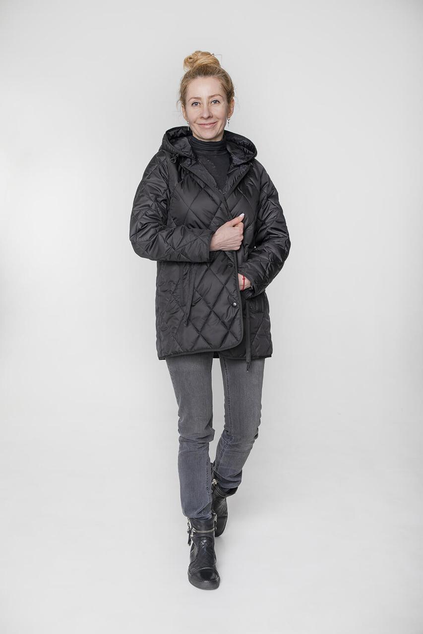 Класична стьобана куртка Катріна подовжена з поясом 44-54 розміри, фото 1