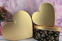 Коробка в форме сердца "gold blowball" 3 штуки