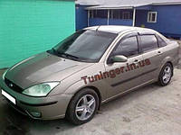 Дефлекторы окон (ветровики) Ford Focus 1998-2004 (Hic)