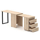 Стіл письмовий трансформер Дуб сонома з 3 шухлядами, фото 2