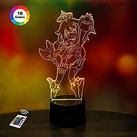 3D светильник ночник с пультом  GENSHIN IMPACT "Паймон" 3DTOYSLAMP