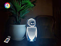 3D светильник ночник с пультом "Ева" 3DTOYSLAMP