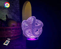 3D светильник ночник с пультом "Звезда" 3DTOYSLAMP