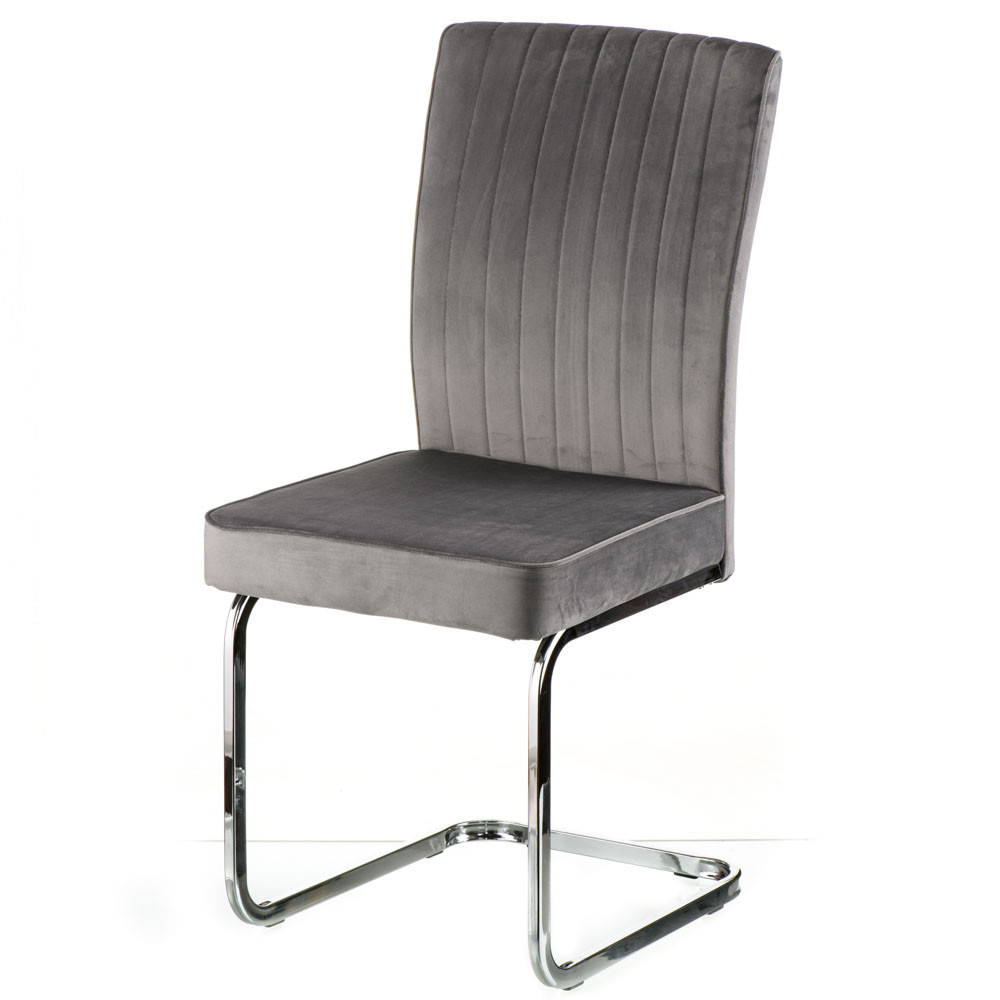 Стілець кухонний сучасний на полозах вельвет світло-сірий Clarry light grey Special4You