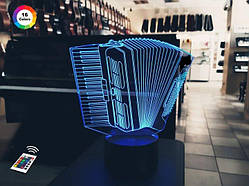 3D світильник нічник з пультом "Баян" 3DTOYSLAMP