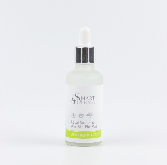 Мультикислотна локальна присушка Smart4Derma Acne Derm Active LOCAL SOS LOTION АНА-BHA-PHA PURE