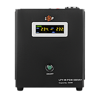 ДБЖ з правильною синусоїдою LogicPower 12V LPY-W-PSW-500VA+(350Вт)5A/10A | для котла, насоса, теплої підлоги, холодильника, пк