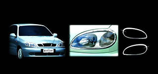 Обрамлення фар, хром на фари Daewoo Lanos