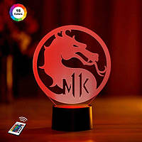 3D светильник ночник с пультом "Мортал Комбат" 3DTOYSLAMP