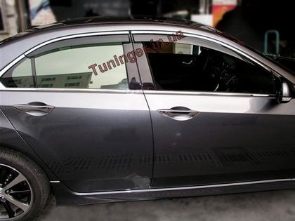 Вітровики з хромом, дефлектори вікон Honda Accord USA 2008->