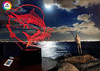 3D светильник ночник с пультом "Рыбалка" 3DTOYSLAMP