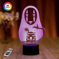 3D светильник ночник с пультом "Каонаси (Унесённые призраками)" 3DTOYSLAMP