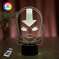 3D светильник ночник с пультом "Аанга" 3DTOYSLAMP