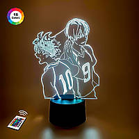 3D светильник ночник с пультом "Хината и Кагеяма" 3DTOYSLAMP