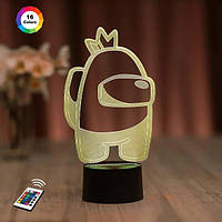 3D світильник нічник з пультом "Амонг Ас 5" 3DTOYSLAMP