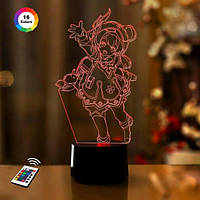 3D светильник ночник с пультом GENSHIN IMPACT "Кли" 3DTOYSLAMP