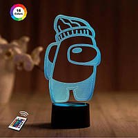 3D светильник ночник с пультом "Амонг Ас 6" 3DTOYSLAMP