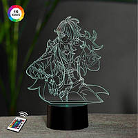 3D светильник ночник с пультом GENSHIN IMPACT "Кэйа" 3DTOYSLAMP