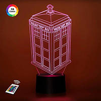 3D світильник нічник з пультом "Тардіс" 3DTOYSLAMP