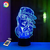 3D светильник ночник с пультом "Джотаро Куджо 2" 3DTOYSLAMP