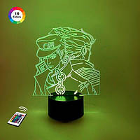 3D светильник ночник с пультом "Джотаро Куджо" 3DTOYSLAMP